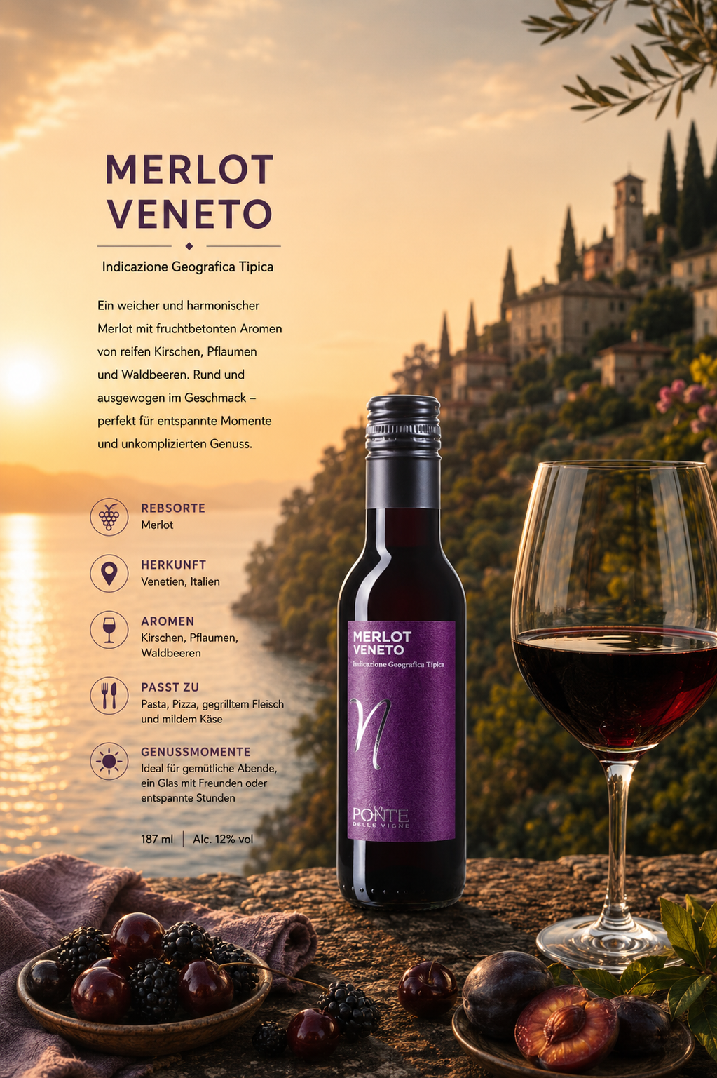 Merlot, Wein, Flasche, Kelchglas, Fruchtaromen