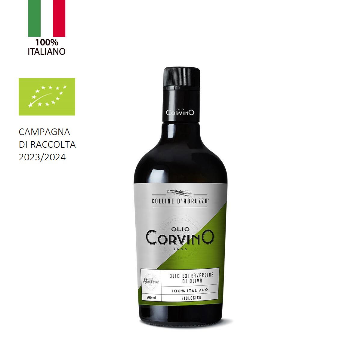 Olio extra vergine Colline d´Abruzzo BIO 100% Italienisch 0,5 Liter/Corvino
