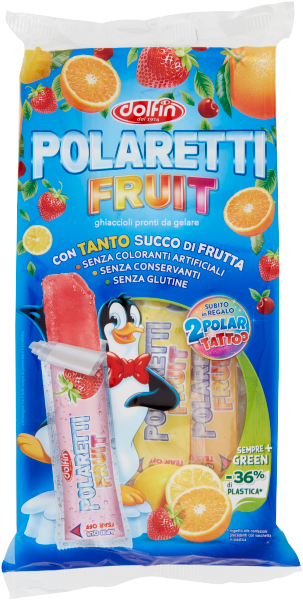 Polaretti Fruit Blau 10Stk - Wassereis zum Einfrieren 420ml | Dolfin
