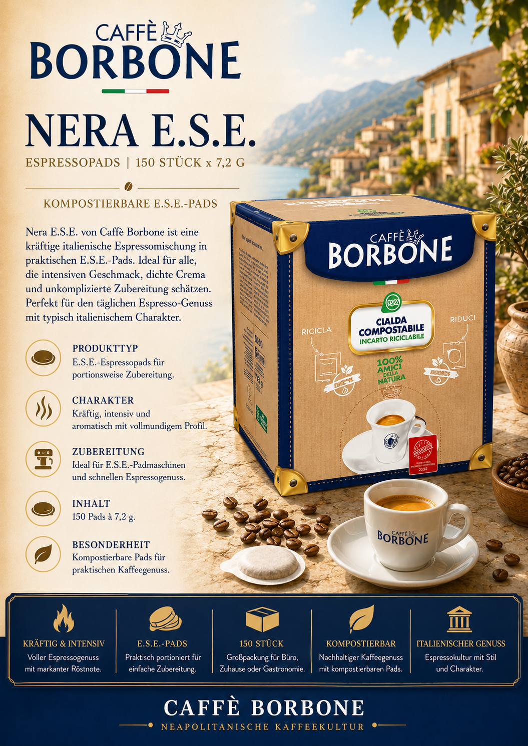 Espresso, Pads, Box, Kaffee, Bohnen