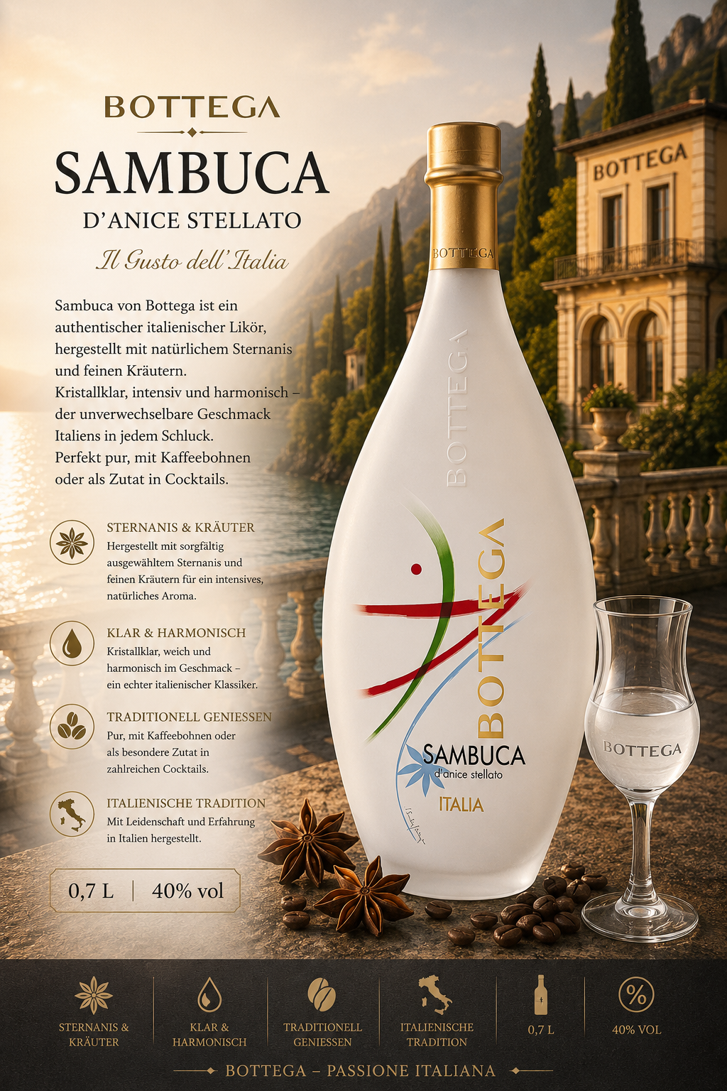Sambuca, Likör, Italien, Flasche, Karaffe