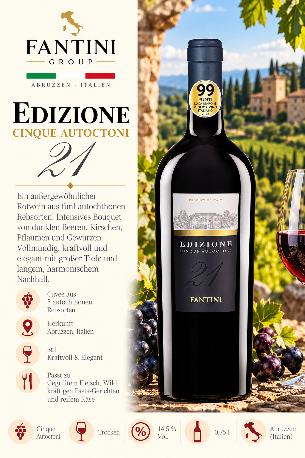 Rotwein, Edizione, Autotocni, Italien, Flasche