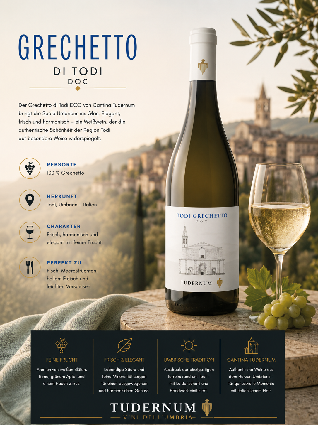 Wein, Weißwein, Grechetto, Todi, Udernum