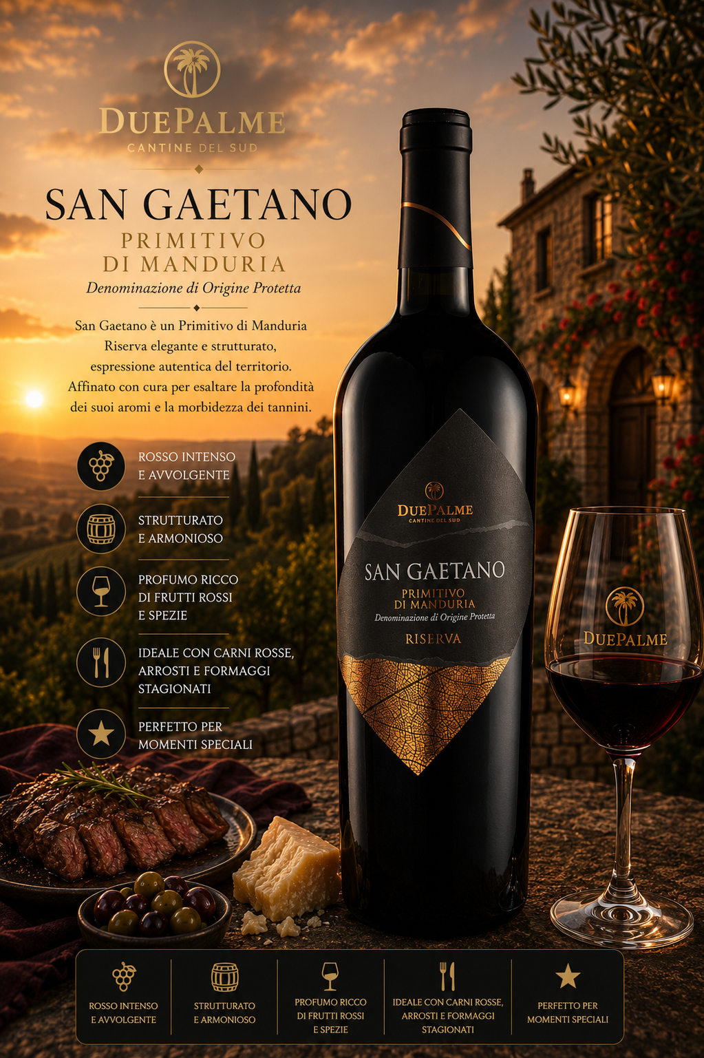 wein, rotwein, flasche, san gaetano, riserva