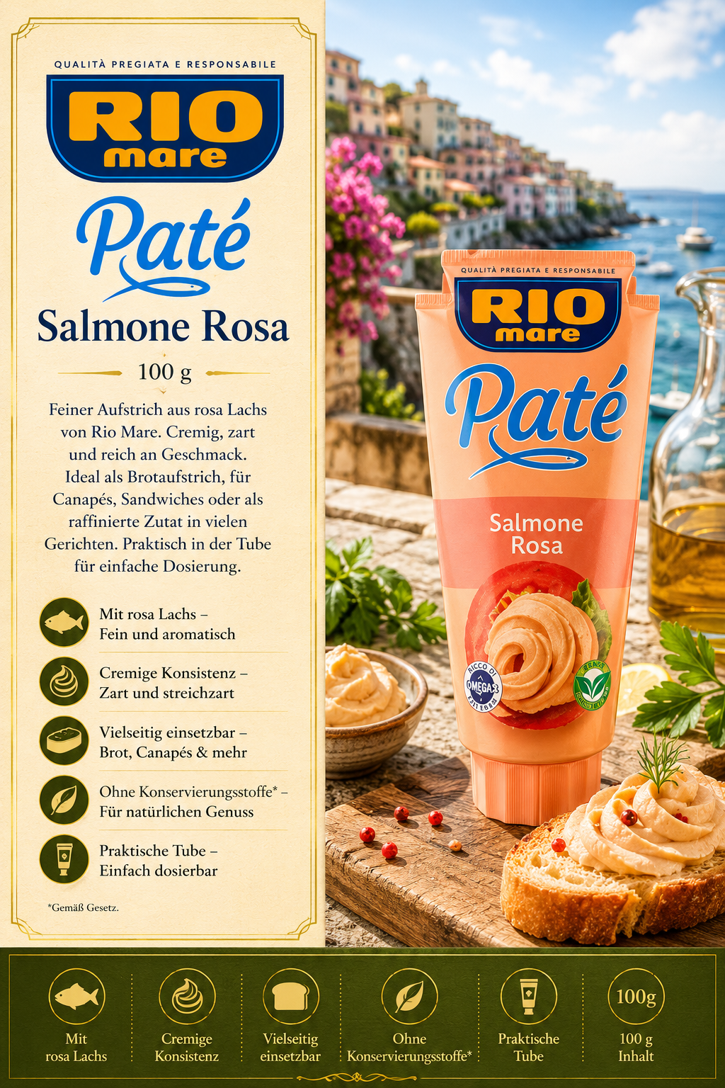 Salmone Rosa, Paté, Tube, Saucen pûrée, 100 g