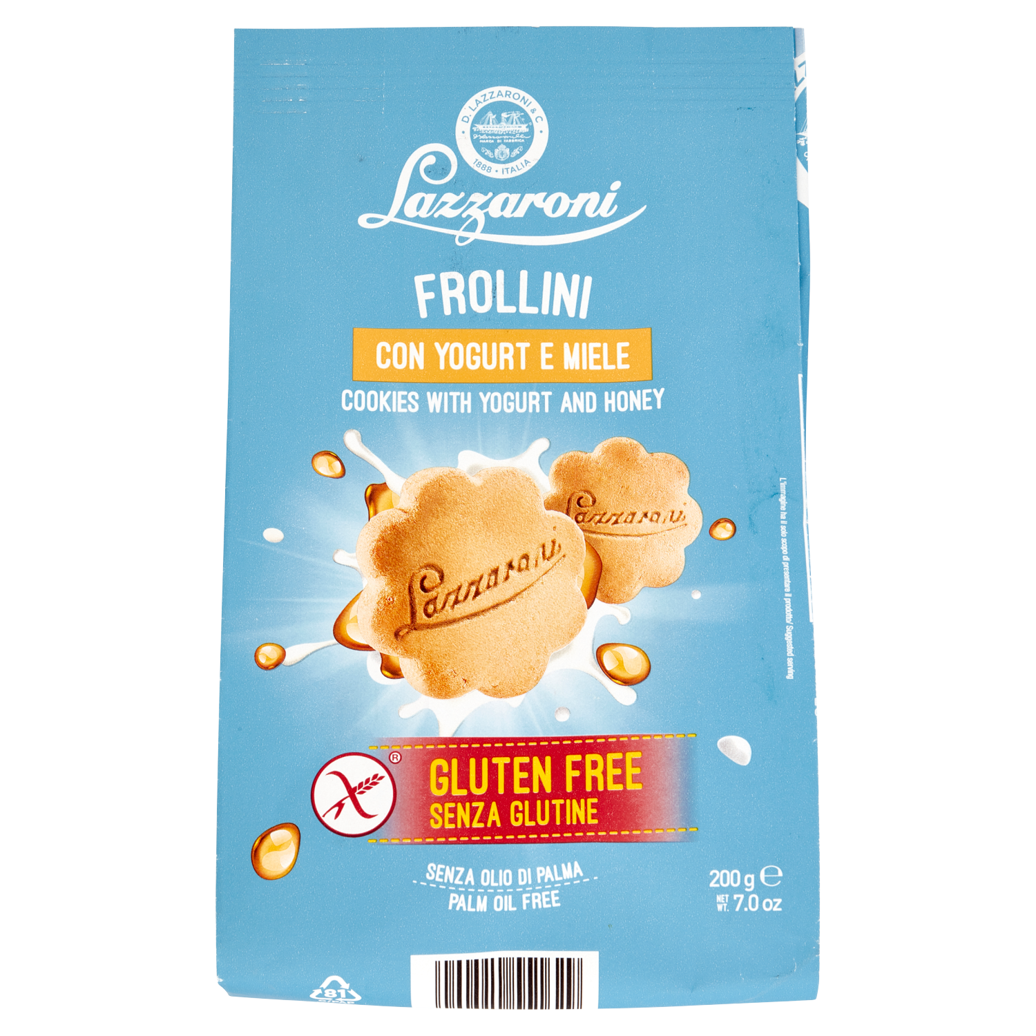 Frollini Plätzchen mit Joghurt und Honig  Glutenfrei 200g /Lazzaroni