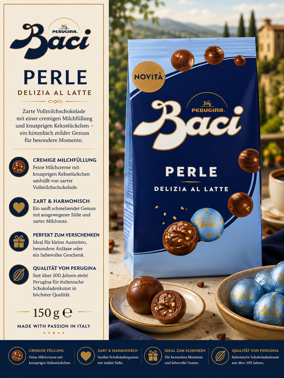 Schokolade, Praline, Milchschokolade, Keksstücke, Verpackung