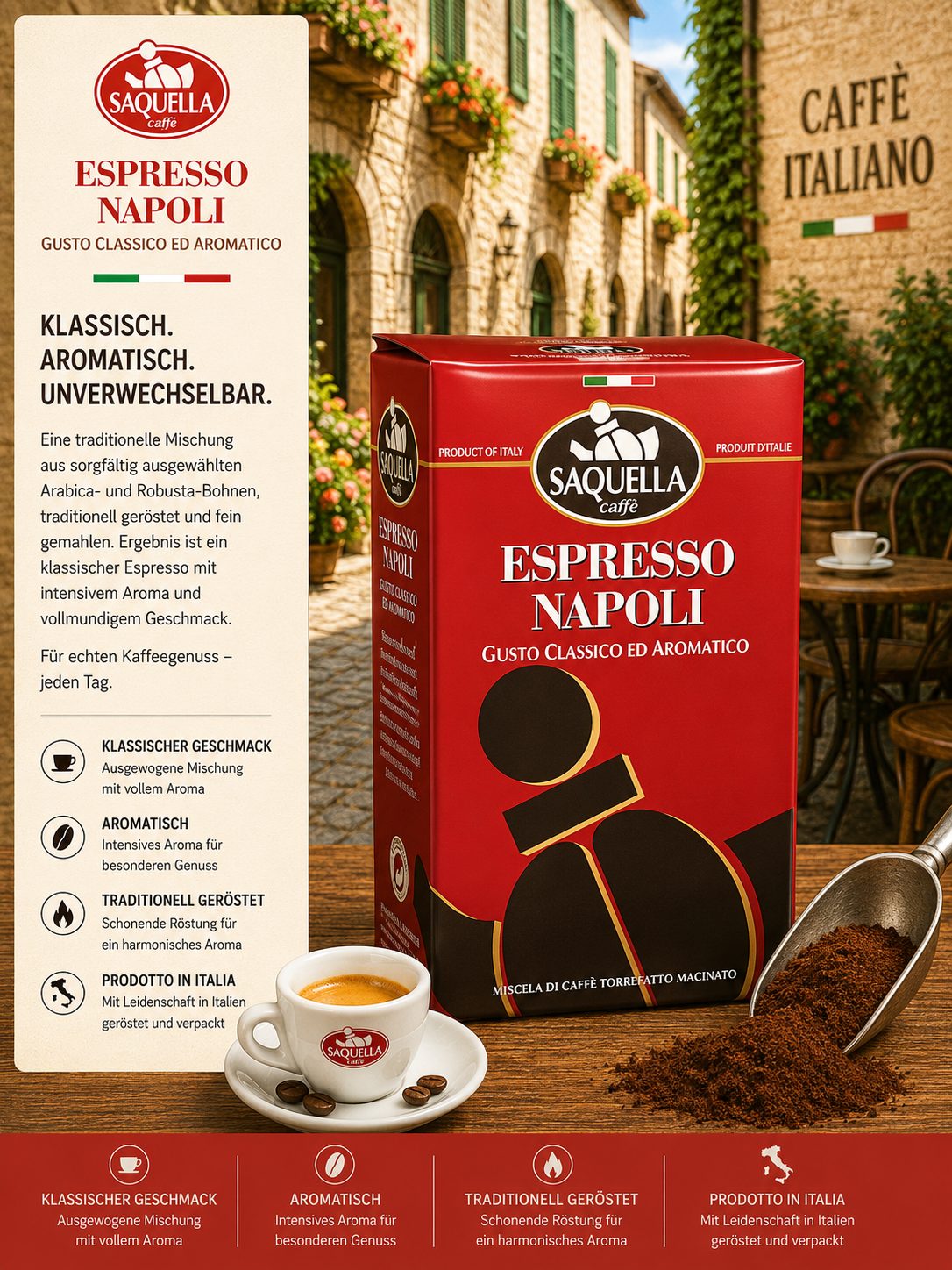 Espresso, Napoli, Kaffee, Italienisch, Verpackung
