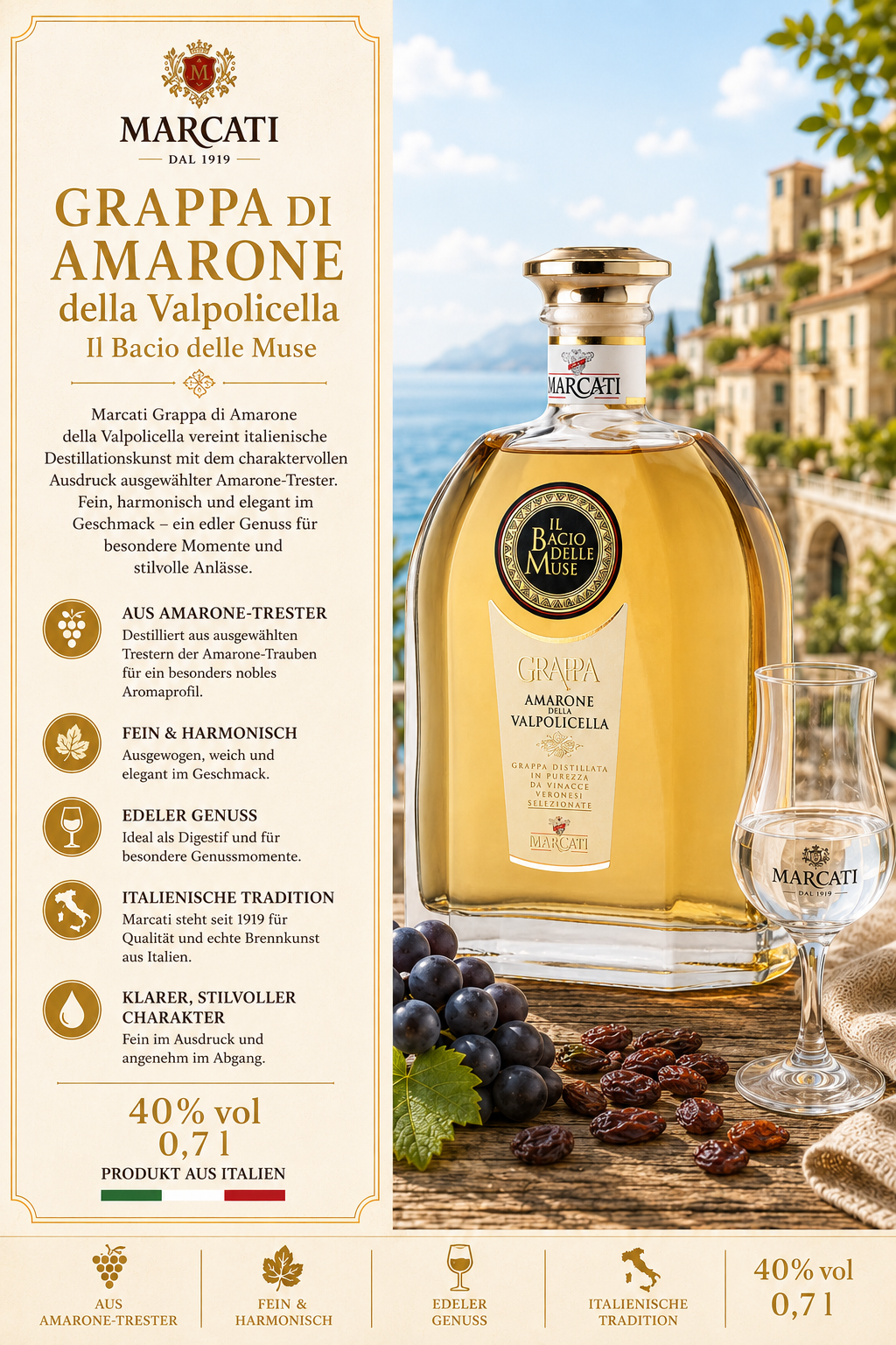 Grappa, Amarone, Valpolicella, Glas, Flasche