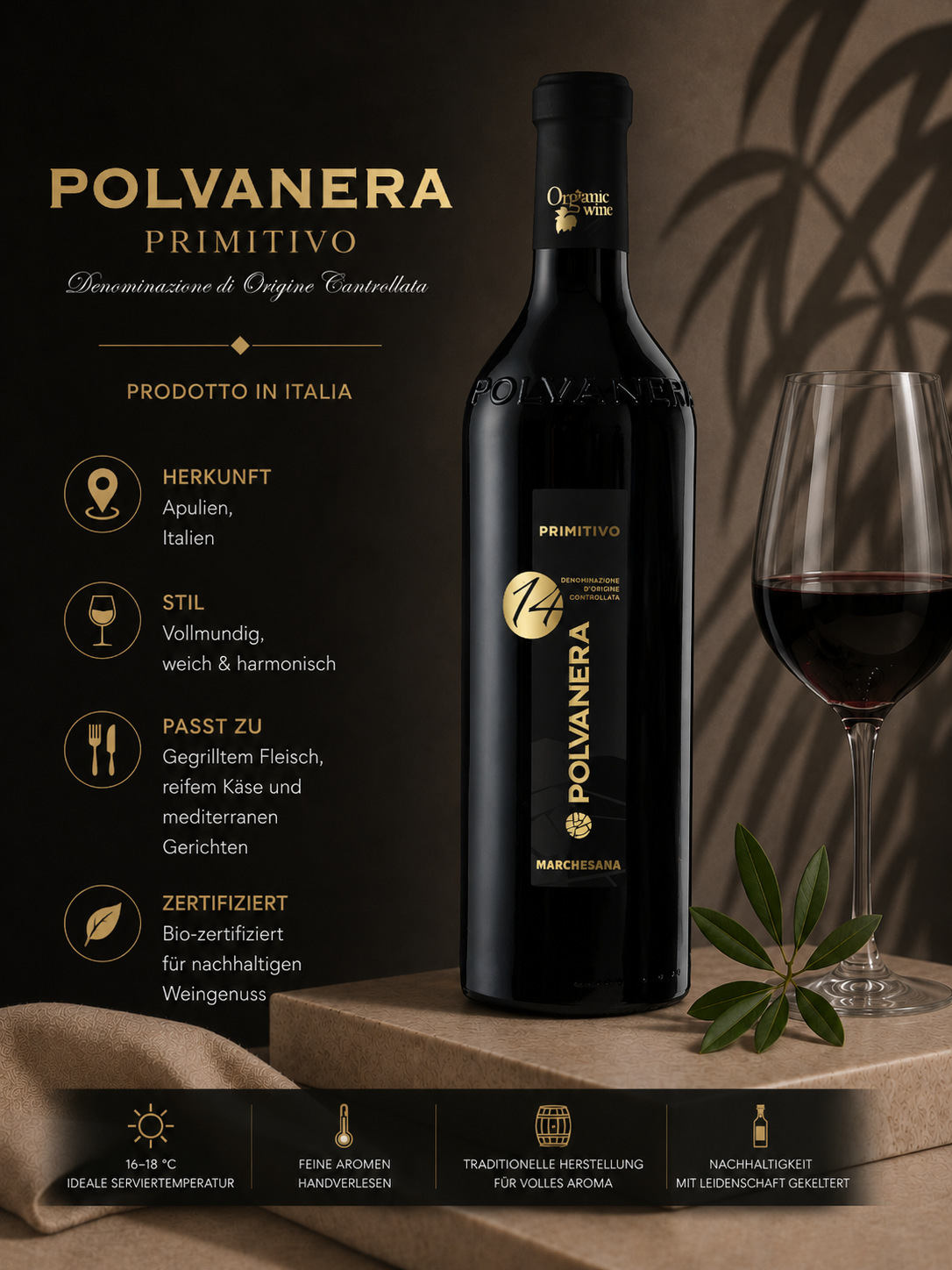 Wein, Rotwein, Italien, Bio-zertifiziert, Organisch