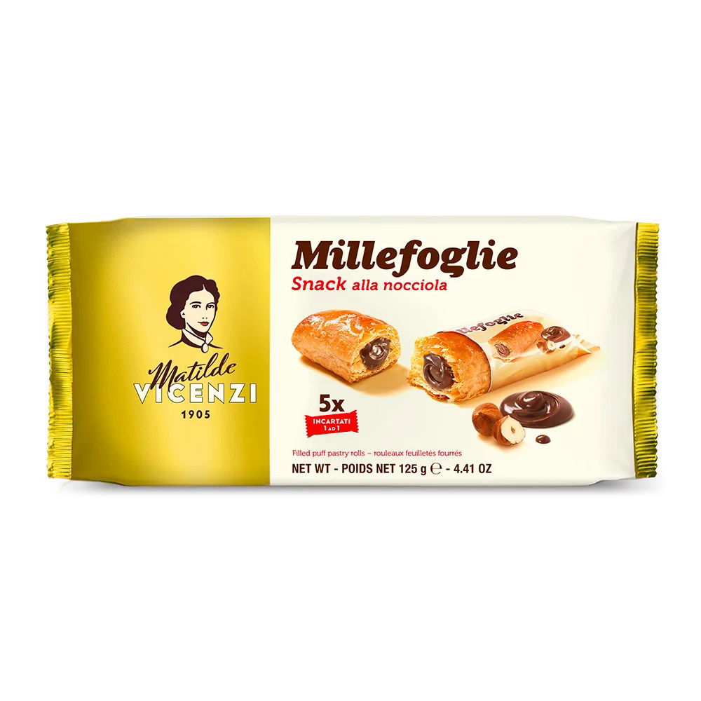 Millefoglie Blätterteiggebäck mit Haselnüsscreme 125g | Vicenzi