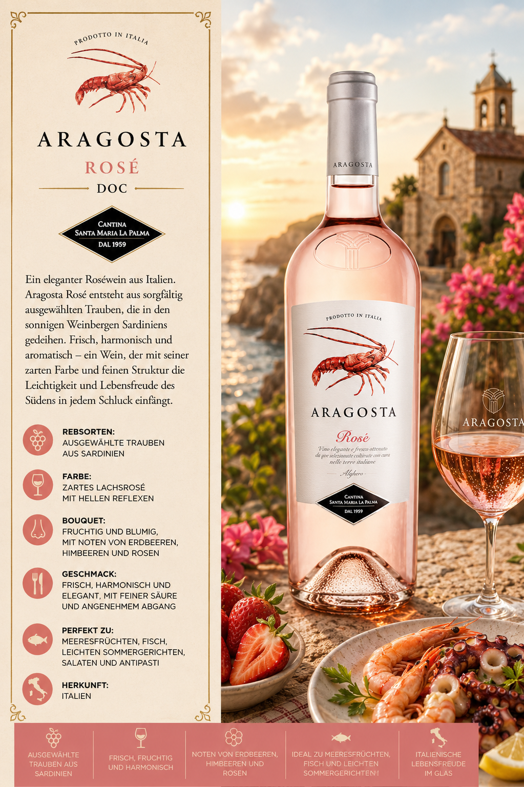 Rosé, Wein, Italien, Garnitur?, Flasche
