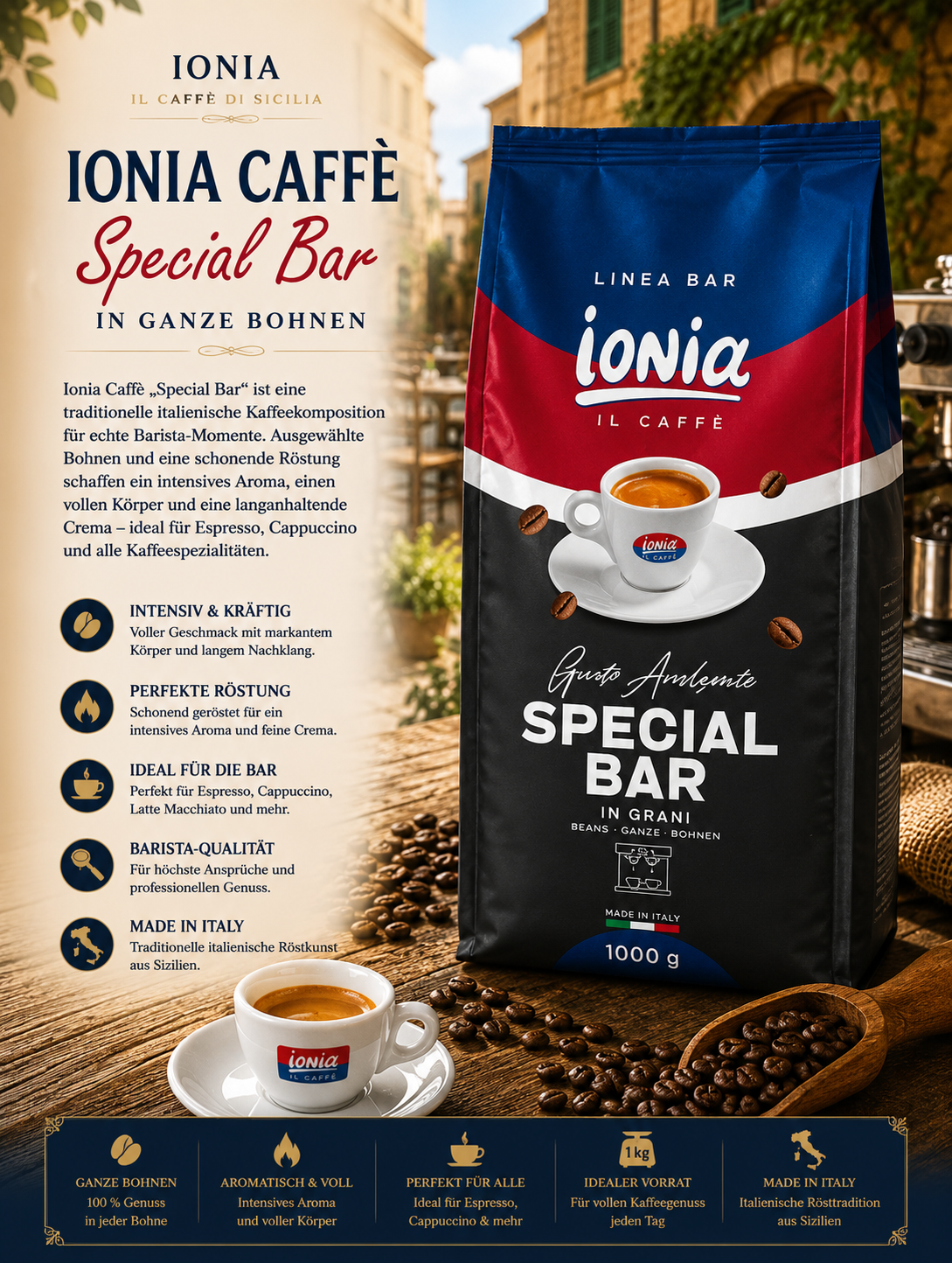 kaffee, Kaffee-Bohnen, Special Bar, Verpackung, italienische Röstung