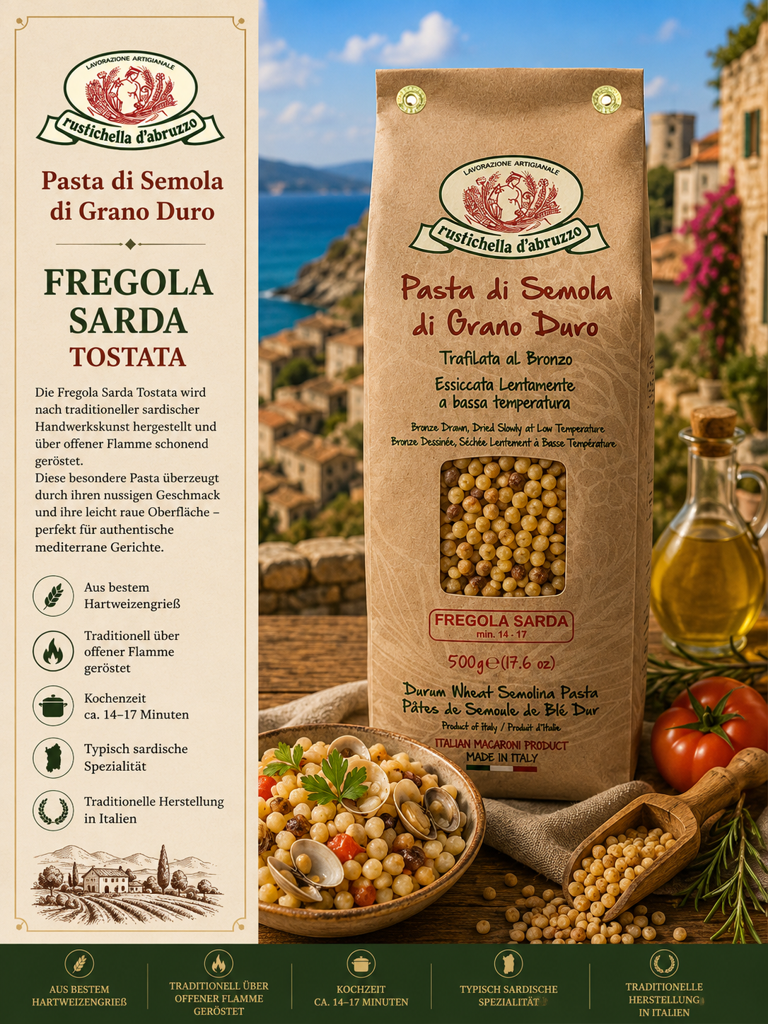 Pasta, Pasta di Semola, Hartweizengrieß, Tostata, Italienisch