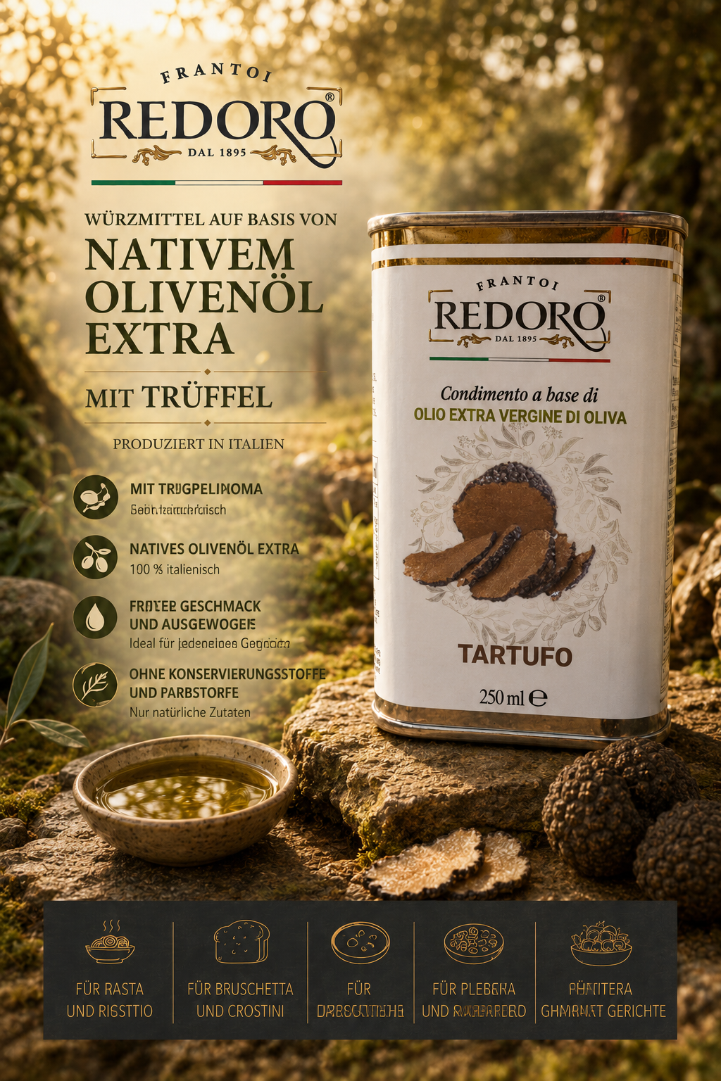 Olivenöl, Extra Vergine, Tartufo, Metalldose, Italien
