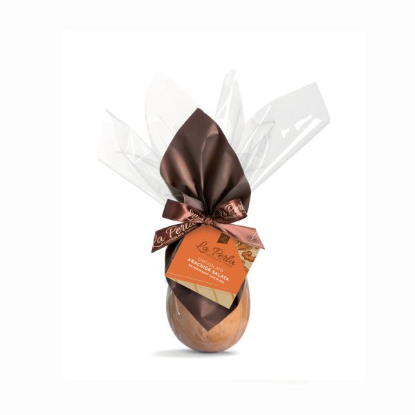 Osterei mit weißer Schokolade, Karamell und gesalzenen Erdnüssen 80g/La Perla