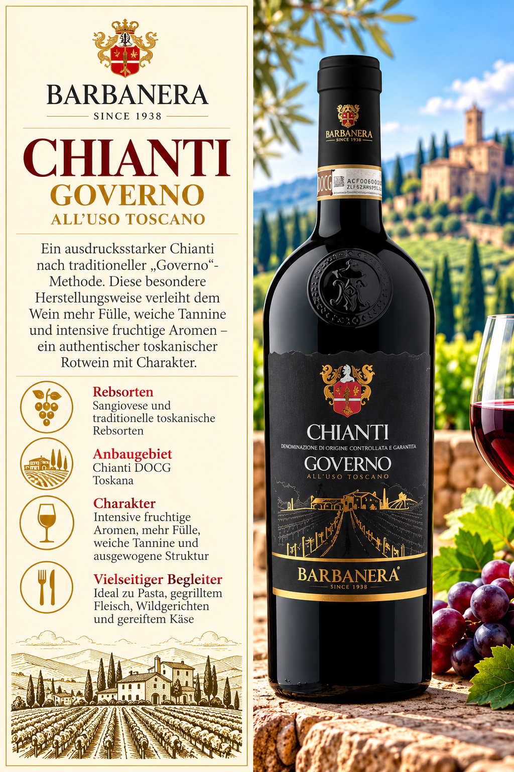 Chianti, Rotwein, Barbera, Governo, Toscana