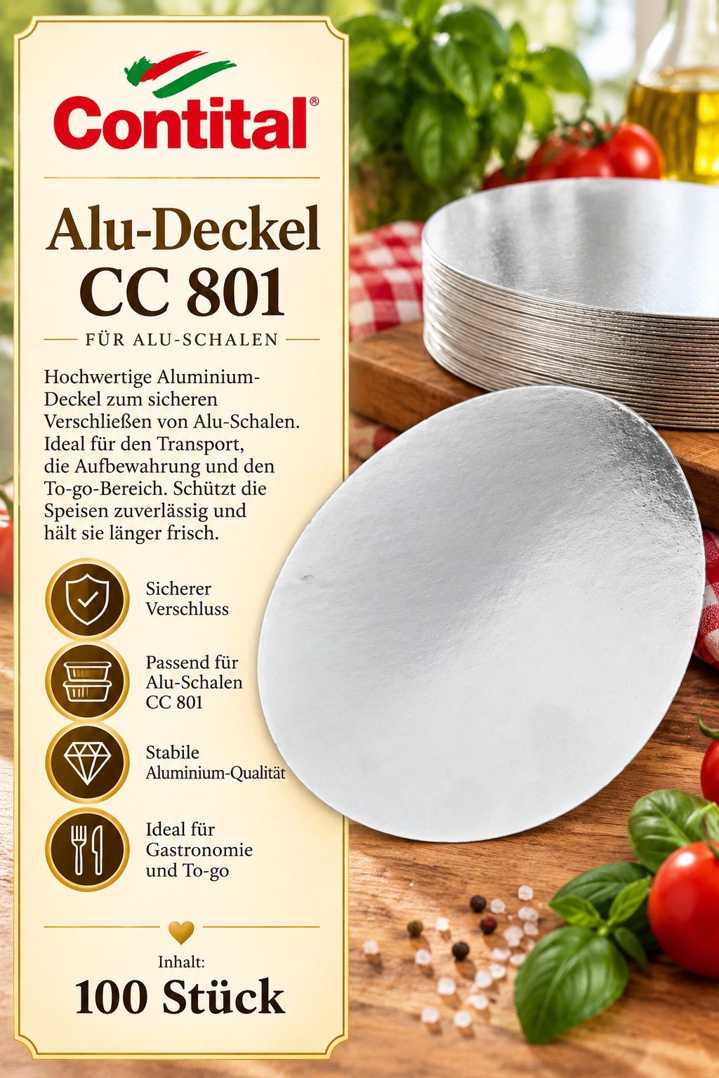 Alu-Deckel, Aluminiumdeckel, Kochtopfdeckel, Gehäusedekel, 100 Stück
