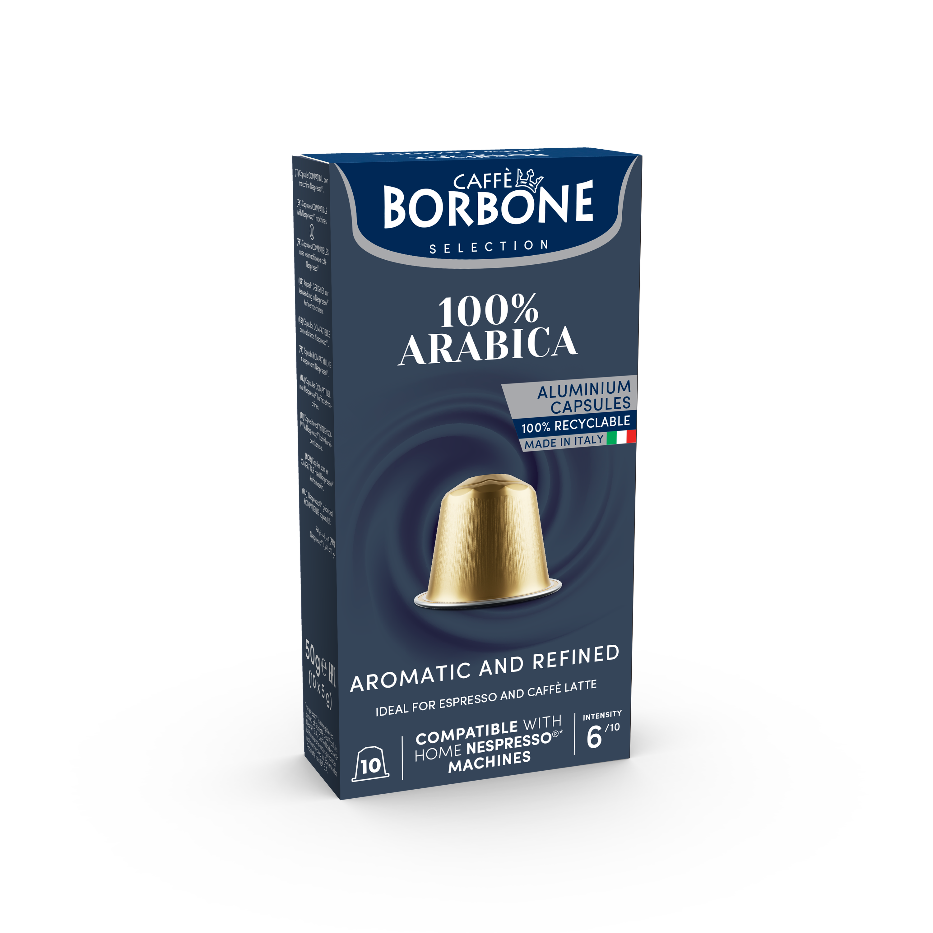 Caffe Borbone  Alukapsel für Nespresso 100%Arabica  10 Stück a 5 g/Caffe´Borbone