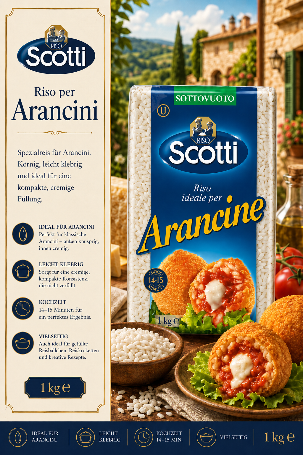 Reis, Arancine, Riso, Scotti, 1 kg