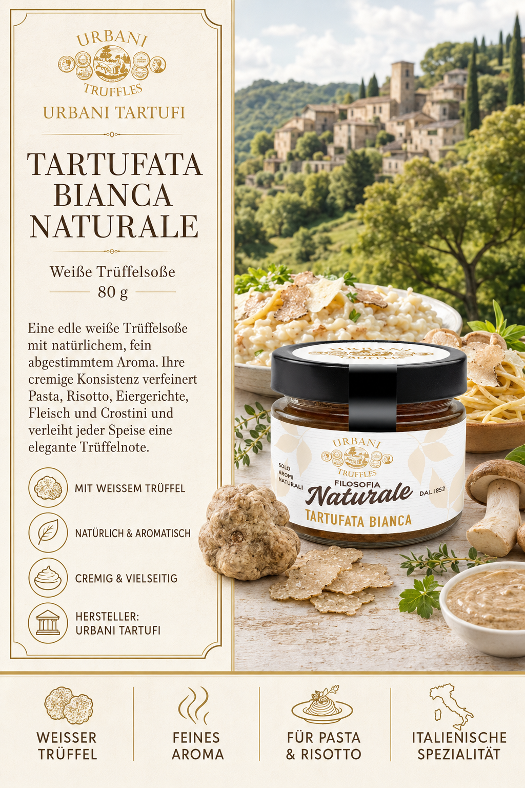 Nuss-Nuss?, Trüffelsoße, Tartufata, Bianca, Naturale