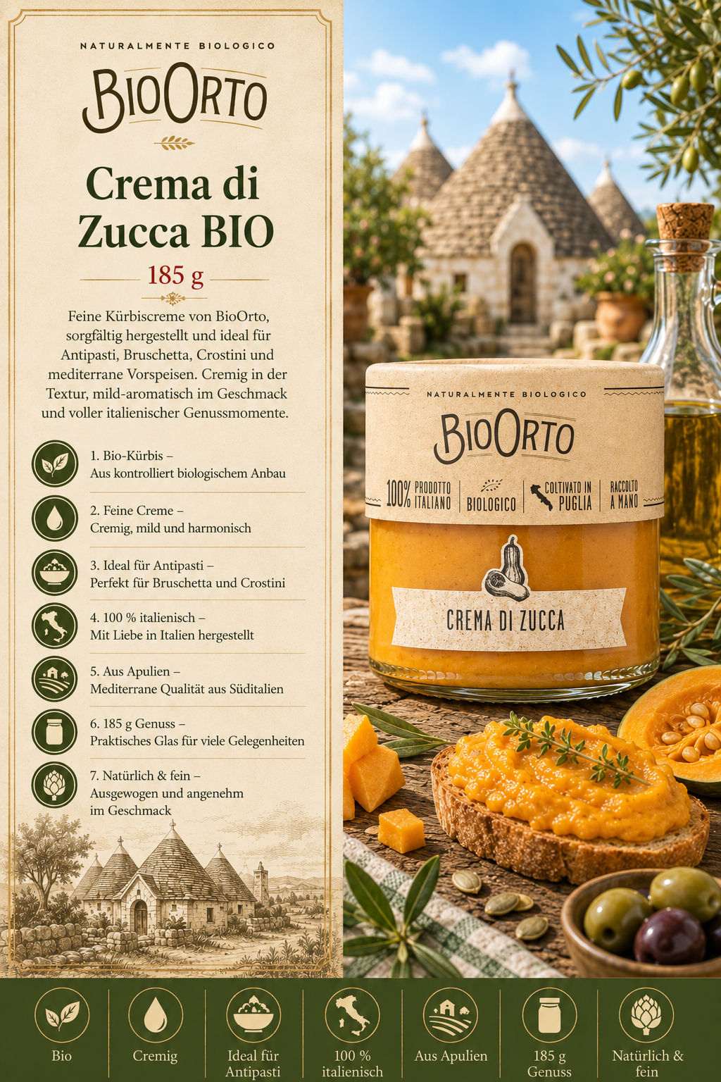 Bio, Kürbis, Creme, Zucchini, Italienisch