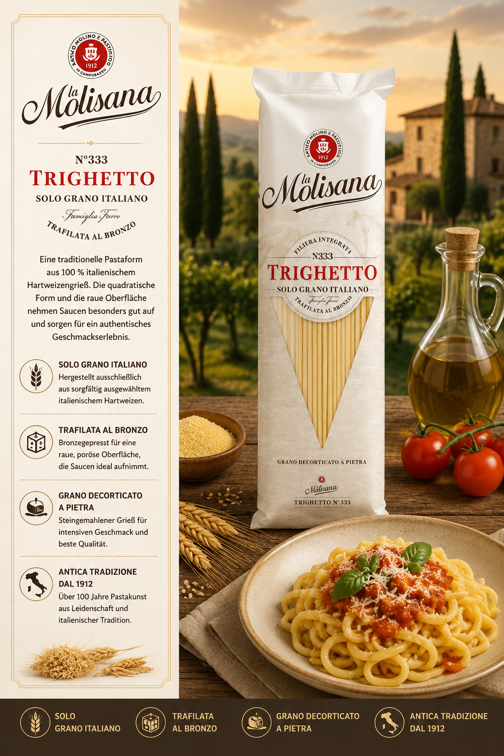 Pasta, Spaghetti, Italienische Pasta, Grano Italiano, Trighetto