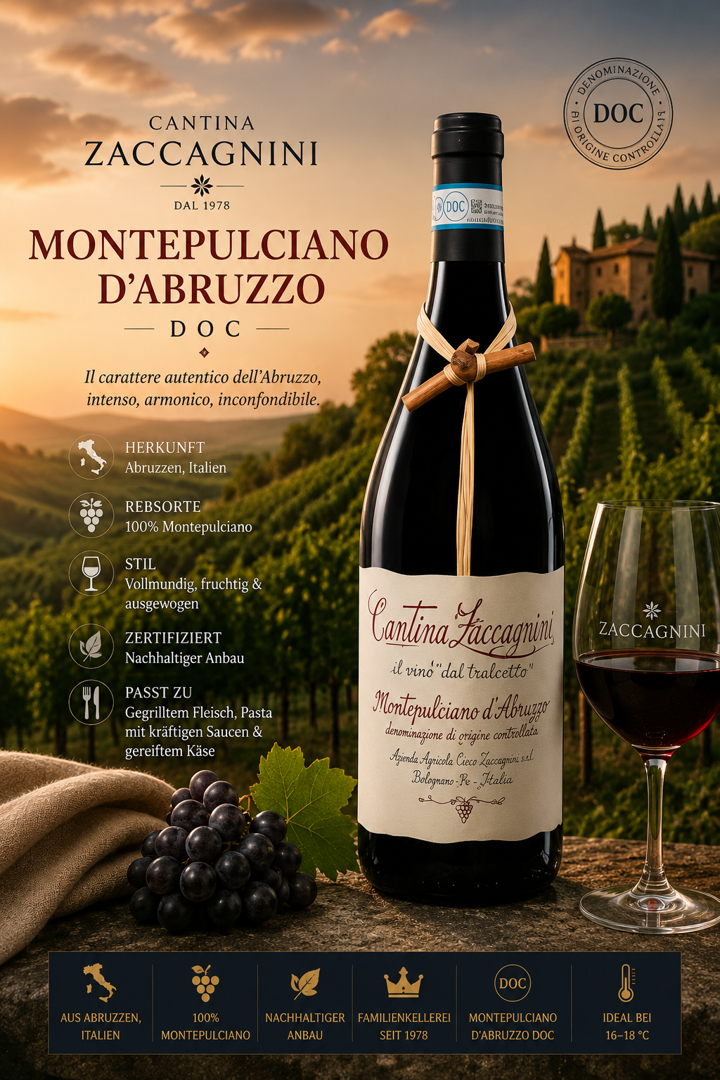 wein, rotwein, montepulciano, abruzzo, flasche
