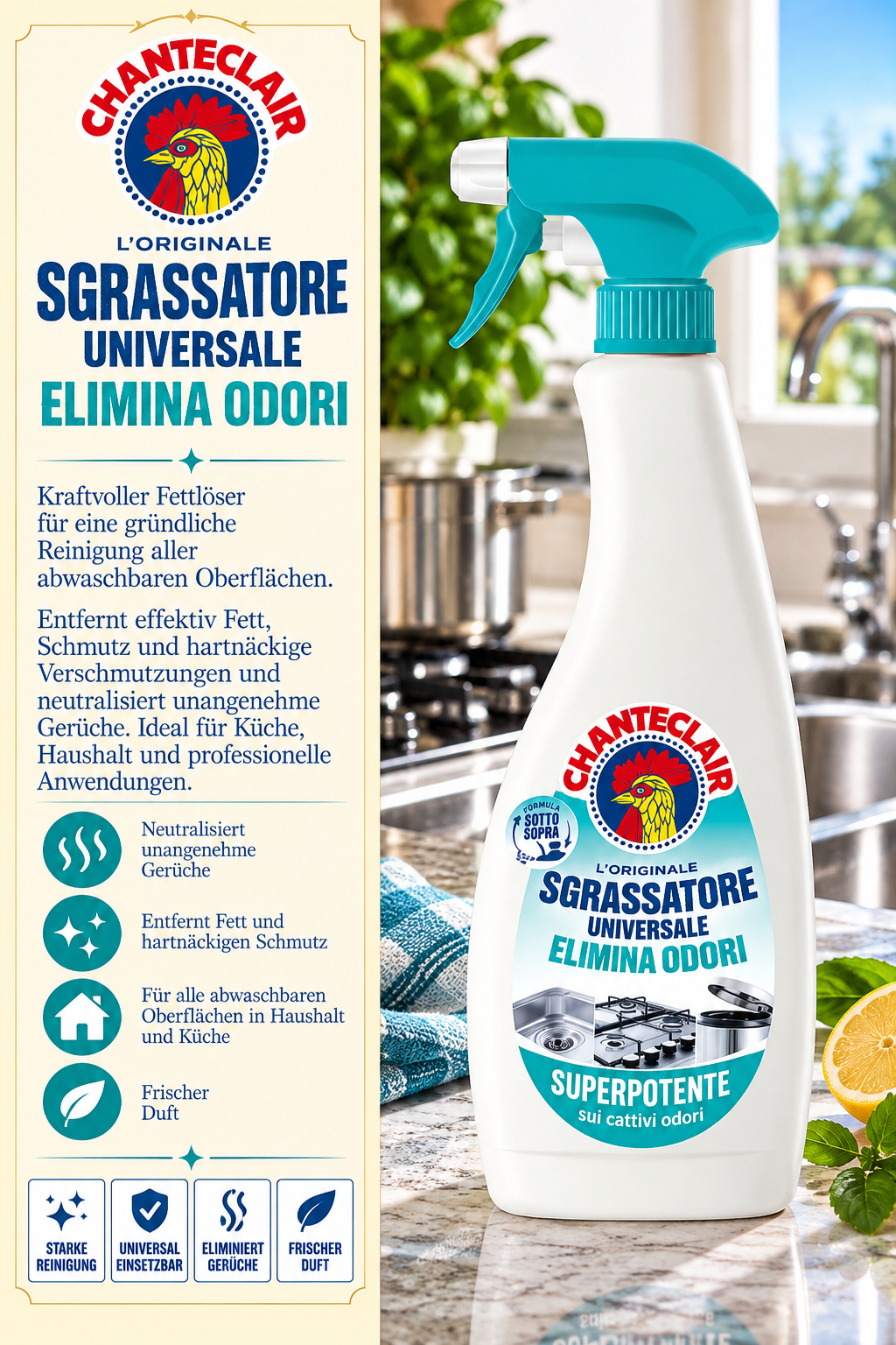 Fettlöser sgrassatore universale Elimina Odori 600ml
