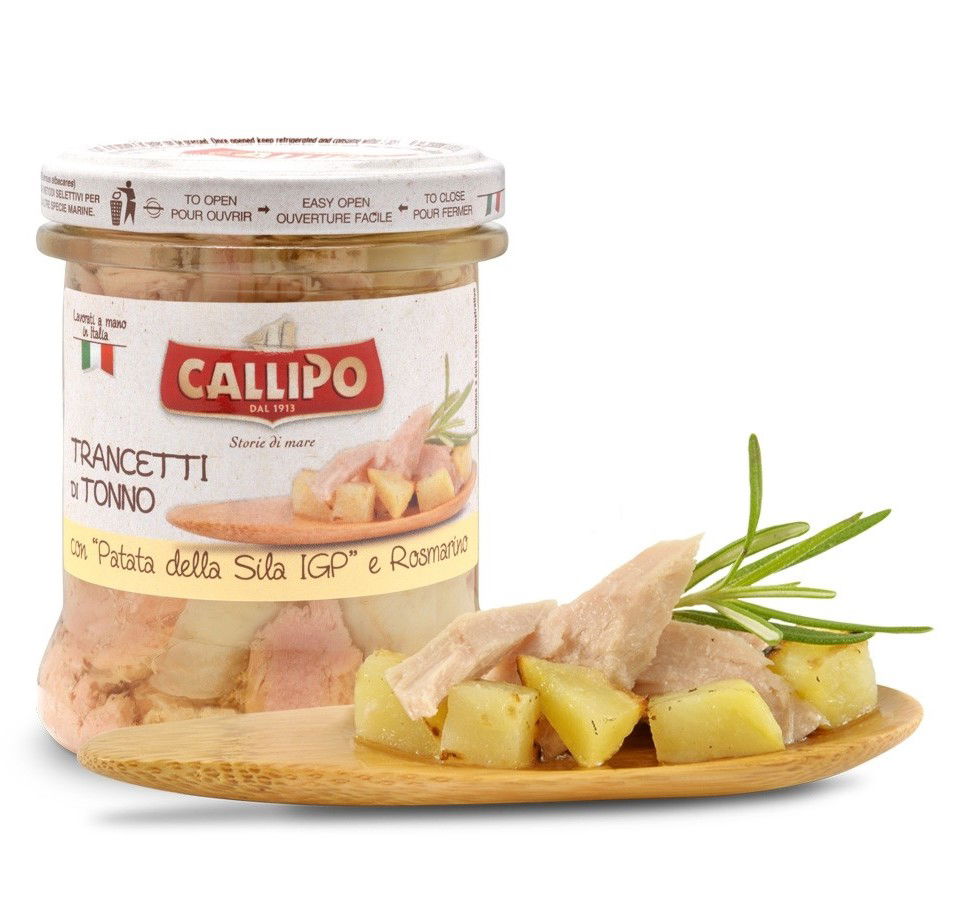 Trancetti di Tonno Thunfisch mit Sila-Kartoffeln u.Rosmarin 170g in Glas | Callipo