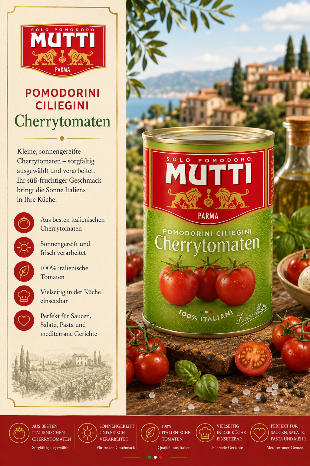 Tomate, Cherrytomaten, Pomodori, Tomatendose, Italienische Tomaten