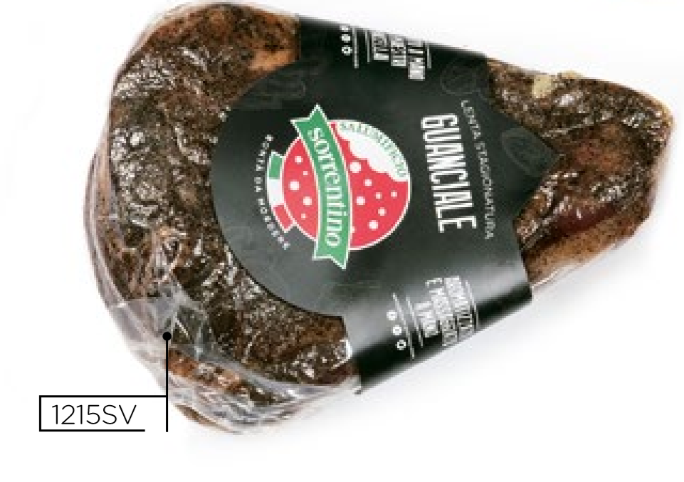 Guanciale suino pepato mit Pfeffer 1 Stück zirka 1,55Kg Vak | Sorrentino