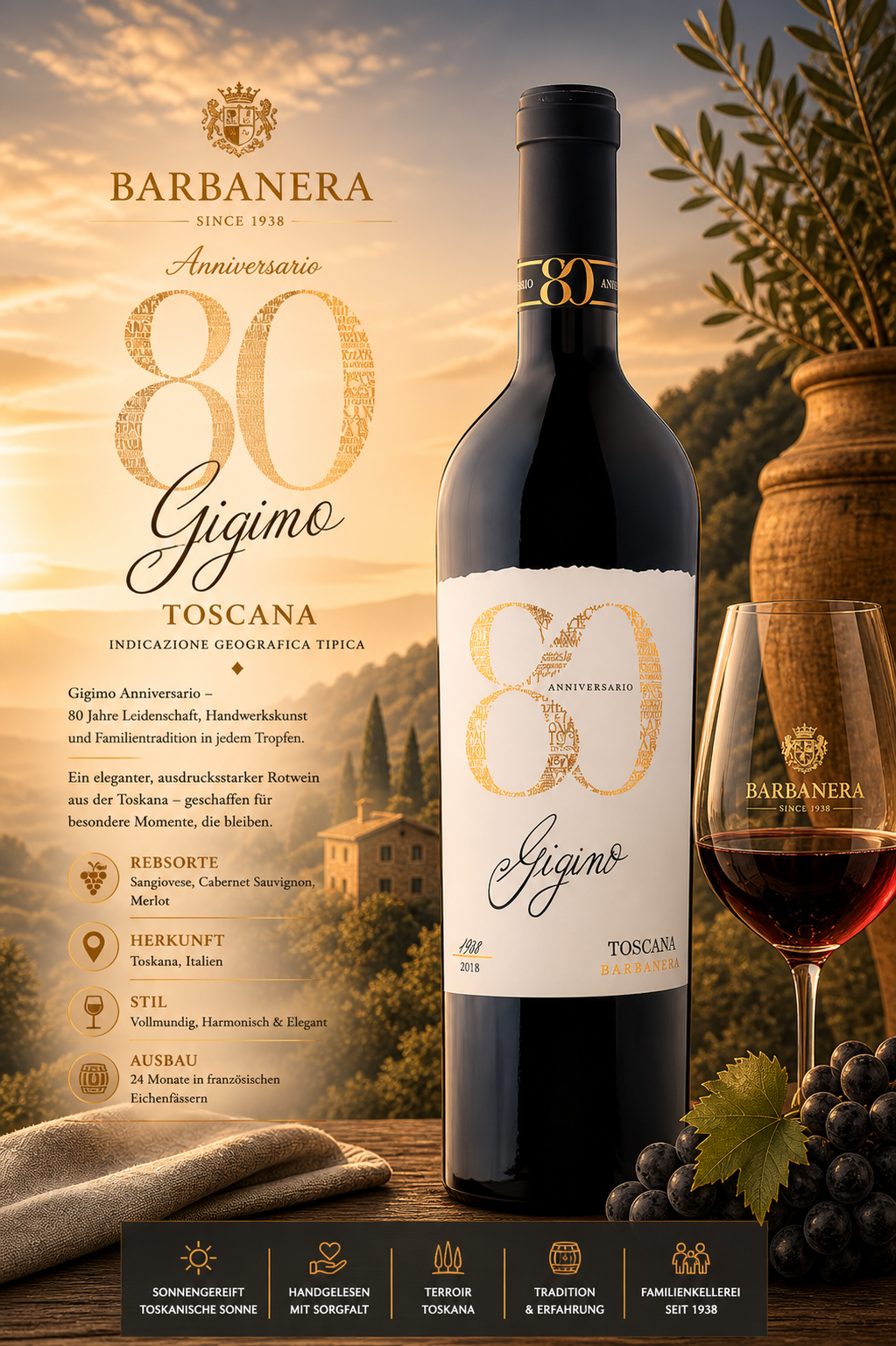Wein, Rotwein, Toscana, Gigino, Barbanera
