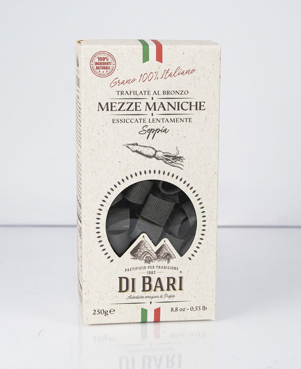 Mezze maniche al nero di Seppia 250g | Taralloro Di Bari