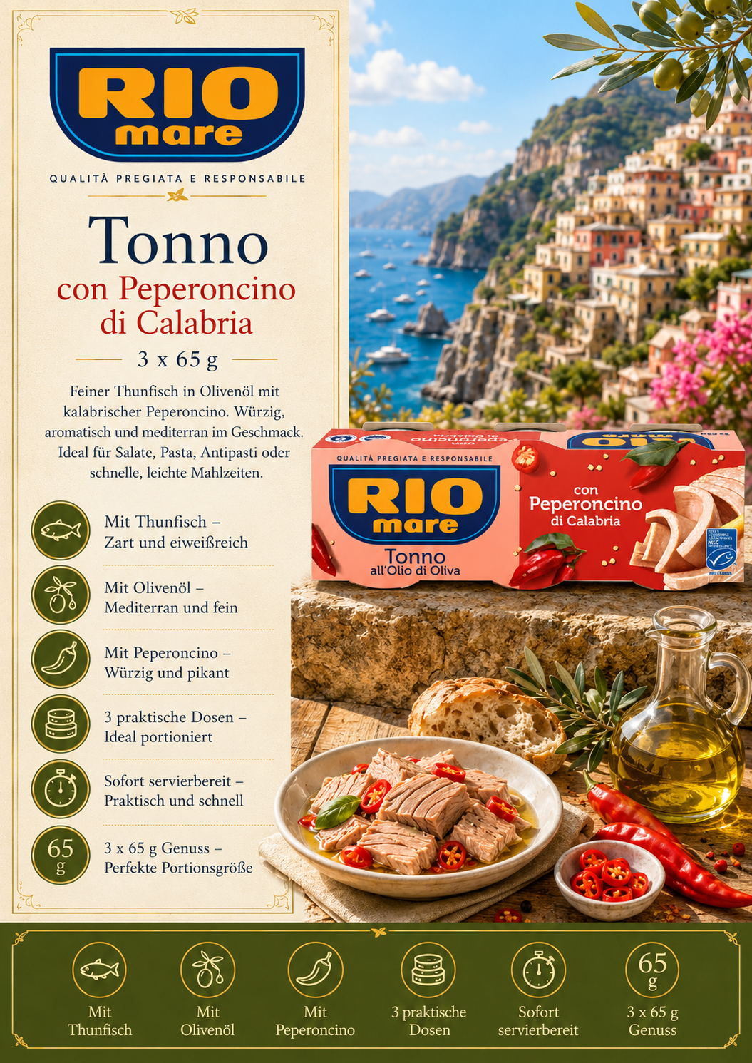 Tonno, Tonno all'olio d'oliva, Peperoncino, Calabria, Olivenöl
