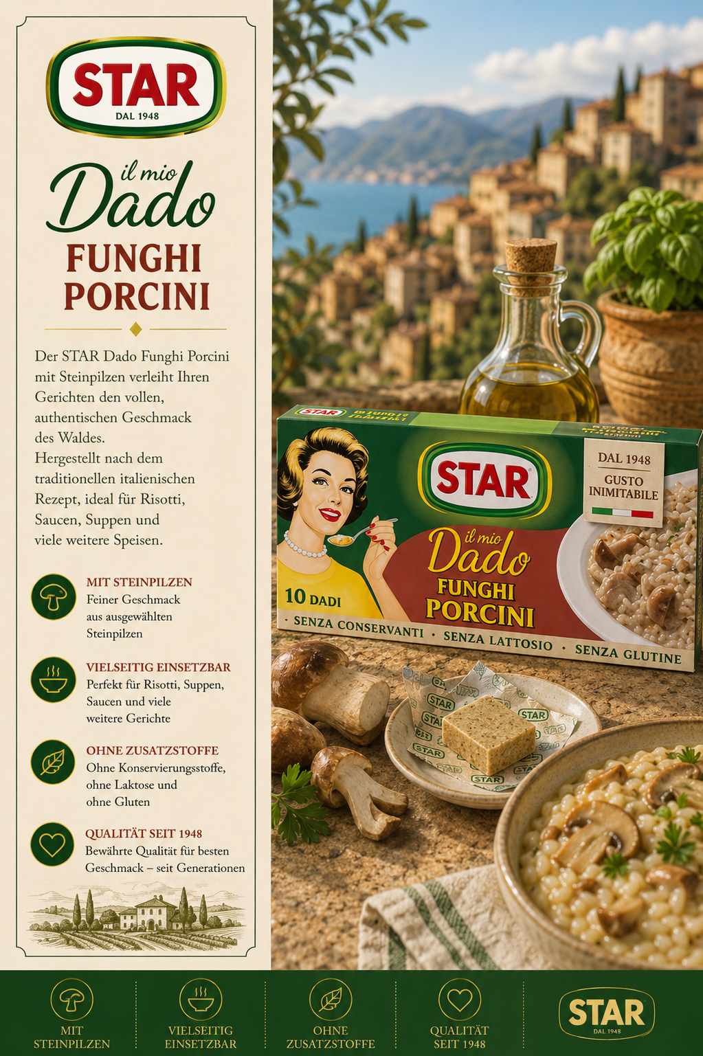 Pasta, Funghi Porcini, Star Dado, Lebensmittel, Italienische Küche