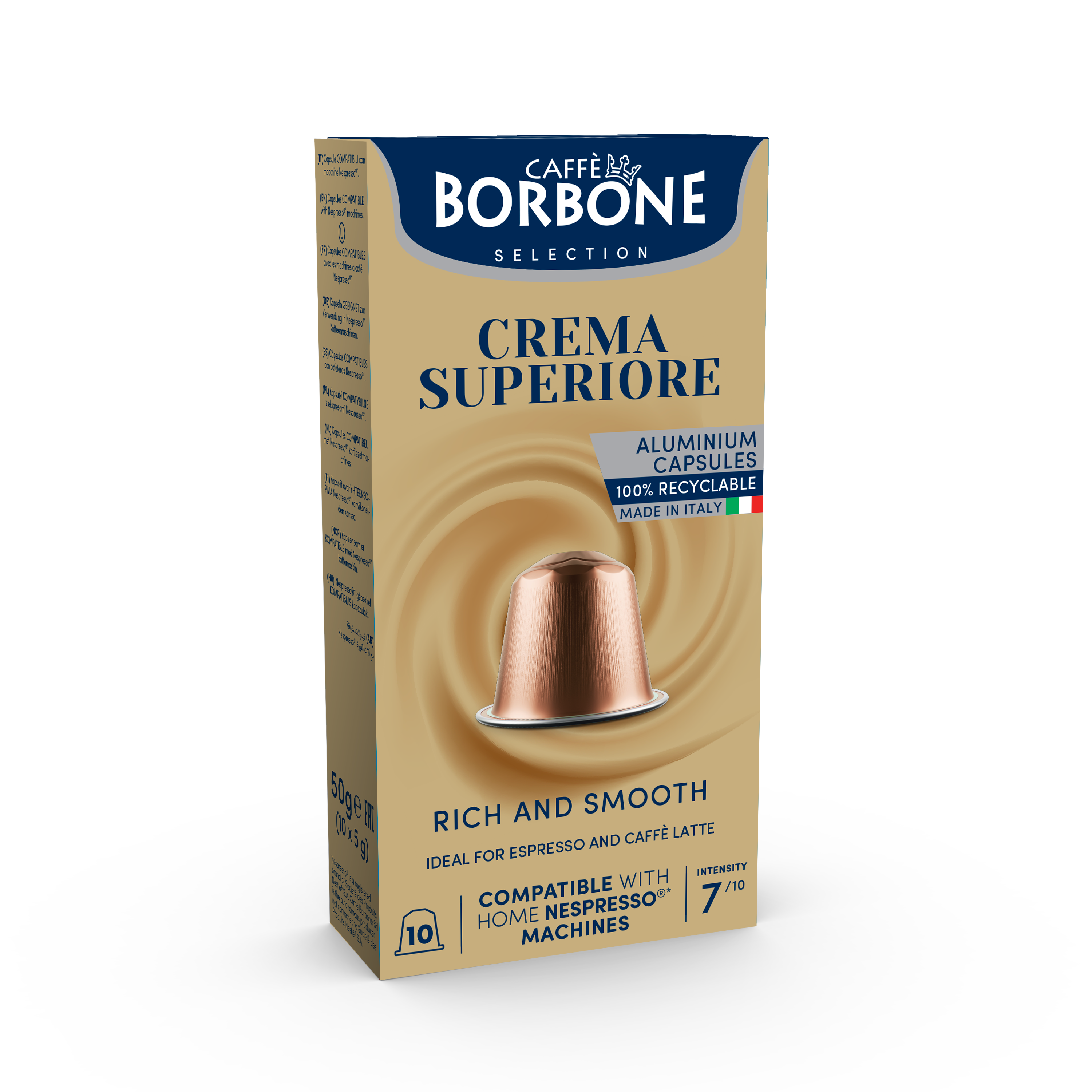 Caffe Borbone Alukapsel für Nespresso Crema Superiore  10 Stück a 5 g/Caffe´Borbone