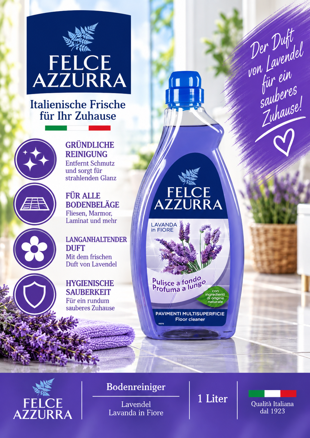 Lavendelduft, Allzweckreiniger, Flaschenreiniger, Lavendel, Floor cleaner