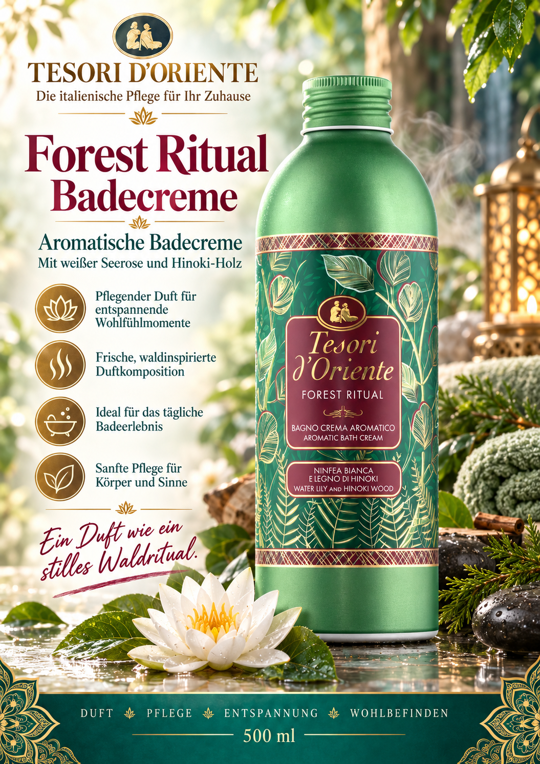 Badecreme, Aromatisch, Forest Ritual, 500 ml, Wellness