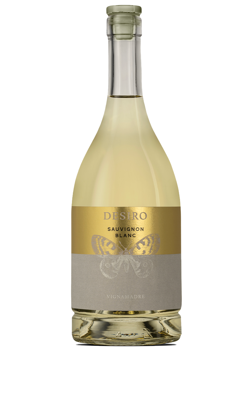 Weißwein, Sauvignon Blanc, Glasflasche, Goldene Etikett, Schmetterlingsmotiv