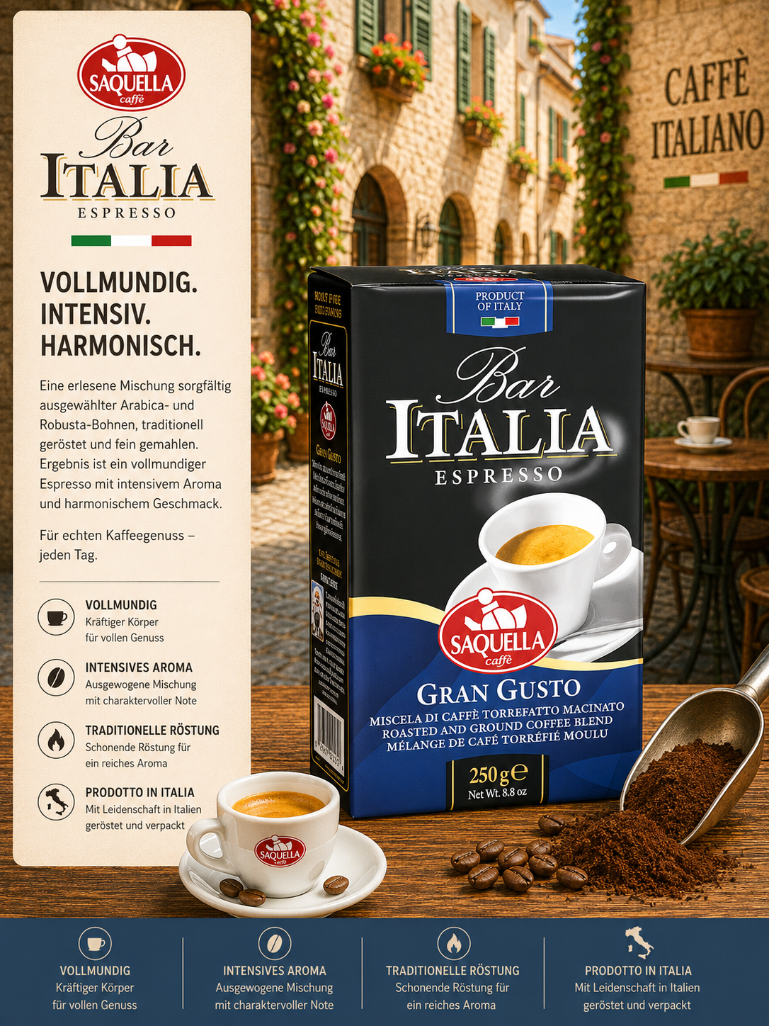 Espresso, Kaffee, Bar Italia, Arabica, Gran Gusto