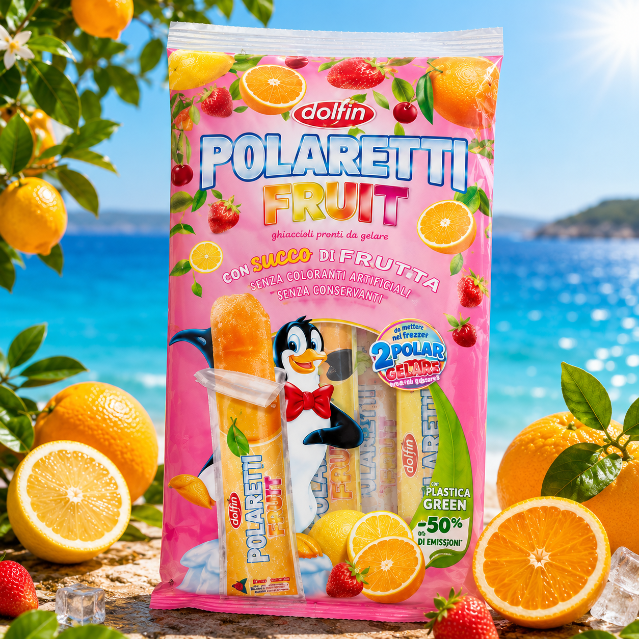 Fruchtgummi, Frucht-Snacks, Frucht-Eis, Polarbetti, Snack-Verpackung