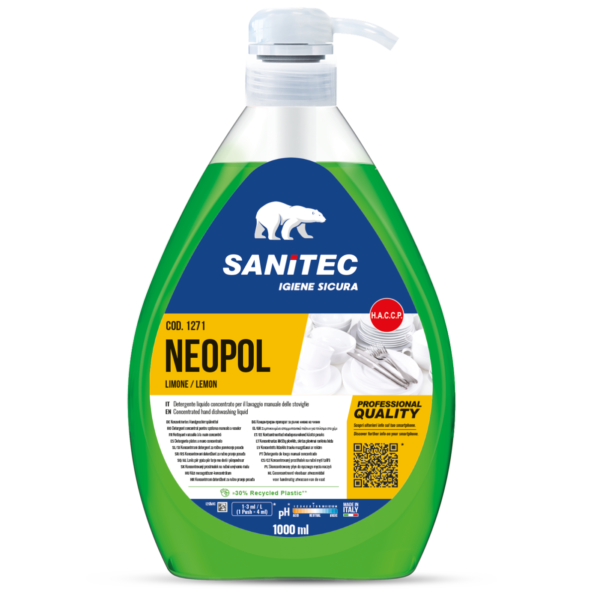 Geschirr-Gel Zitrone, Limone 1l /Sanitec