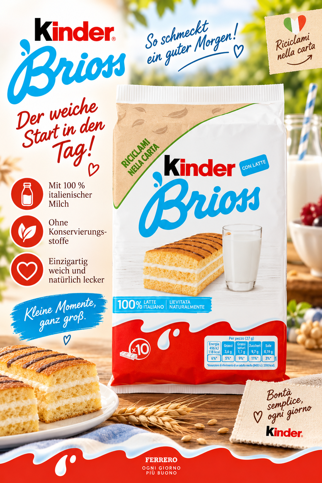 Kinder Brioss, Milchkuchen, Backware?, Milchbrot?, Snack