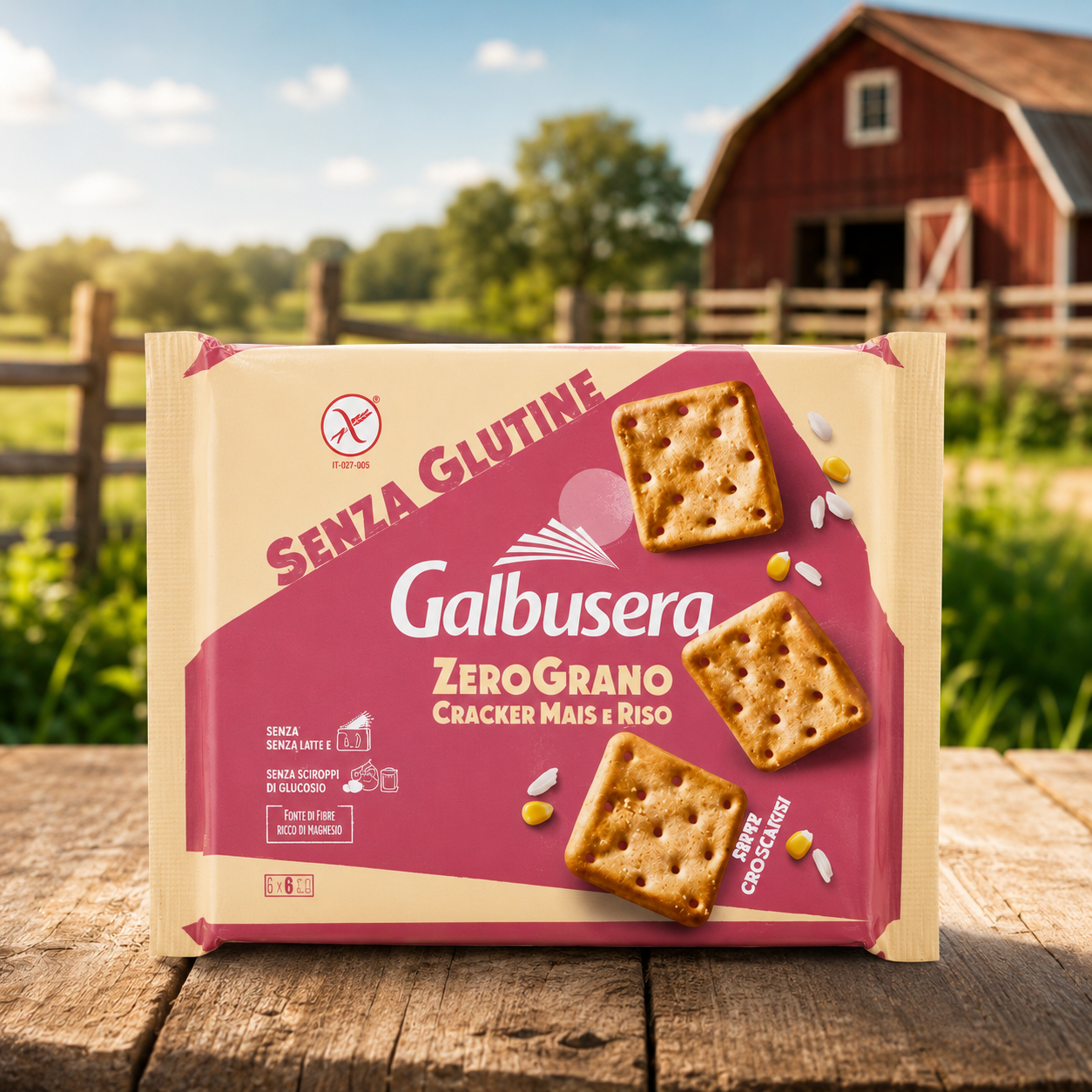 Senza Glutine, Glutenfrei, Cracker, Mais e Riso, Kekspackung