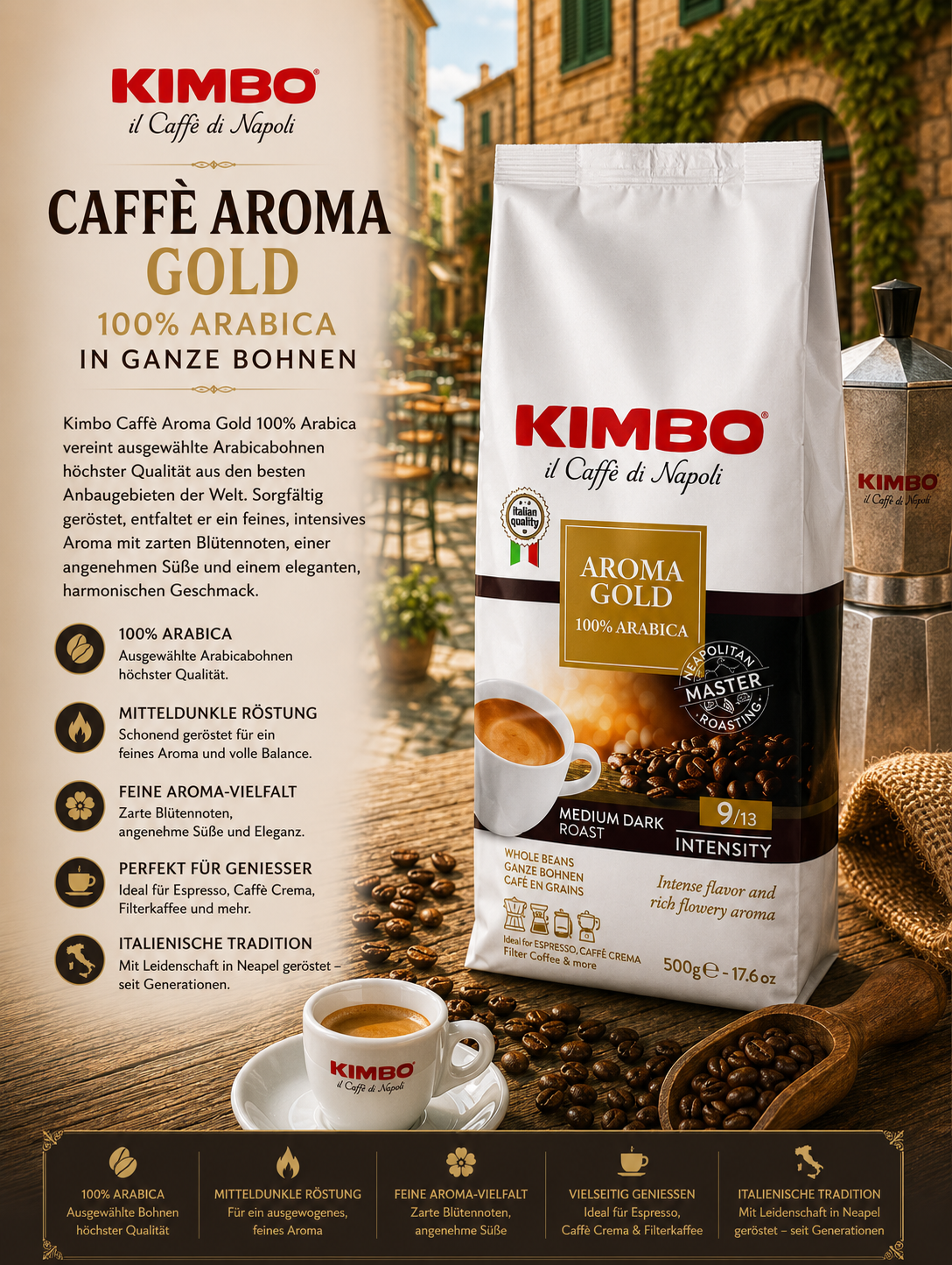 Kaffee, Kaffee-Arabica, Gold, Großpackung, Beutel