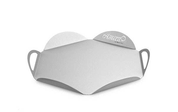 Alutablett mit Blütenblattmuster, Durchmesser 33cm/Gi Metal