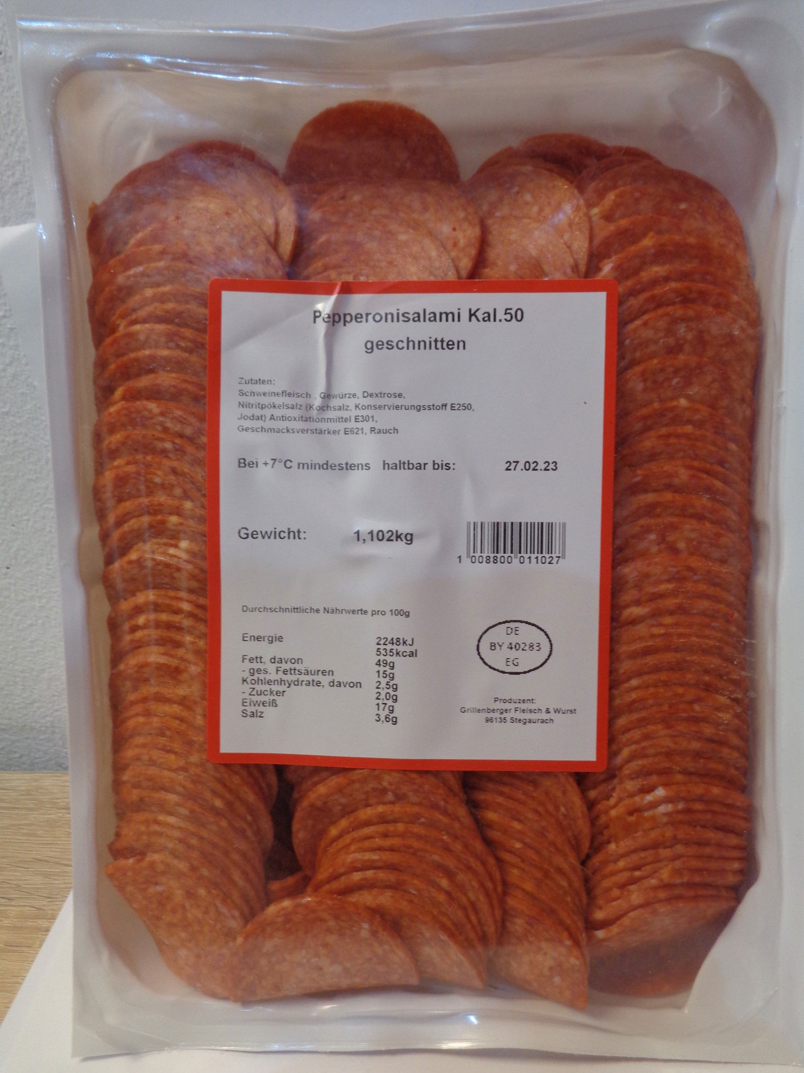Peperonisalami geschnitten 1kg