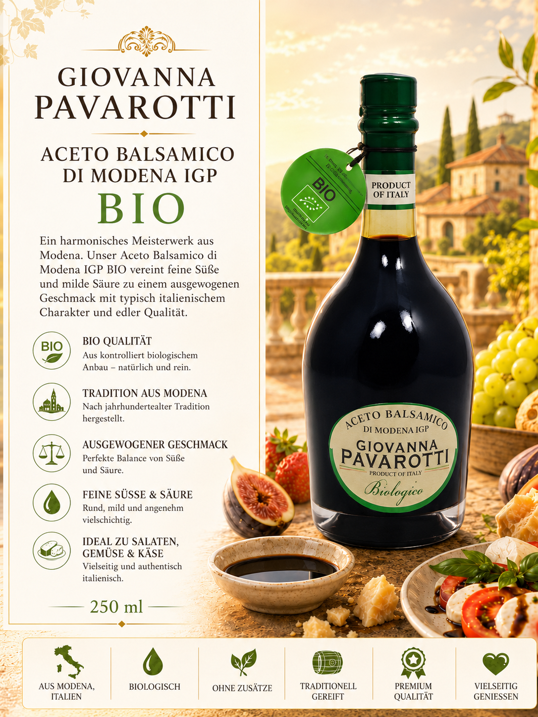 Bio, Aceto Balsamico, Modena, Balsamico, Wein- bzw Essigflasche