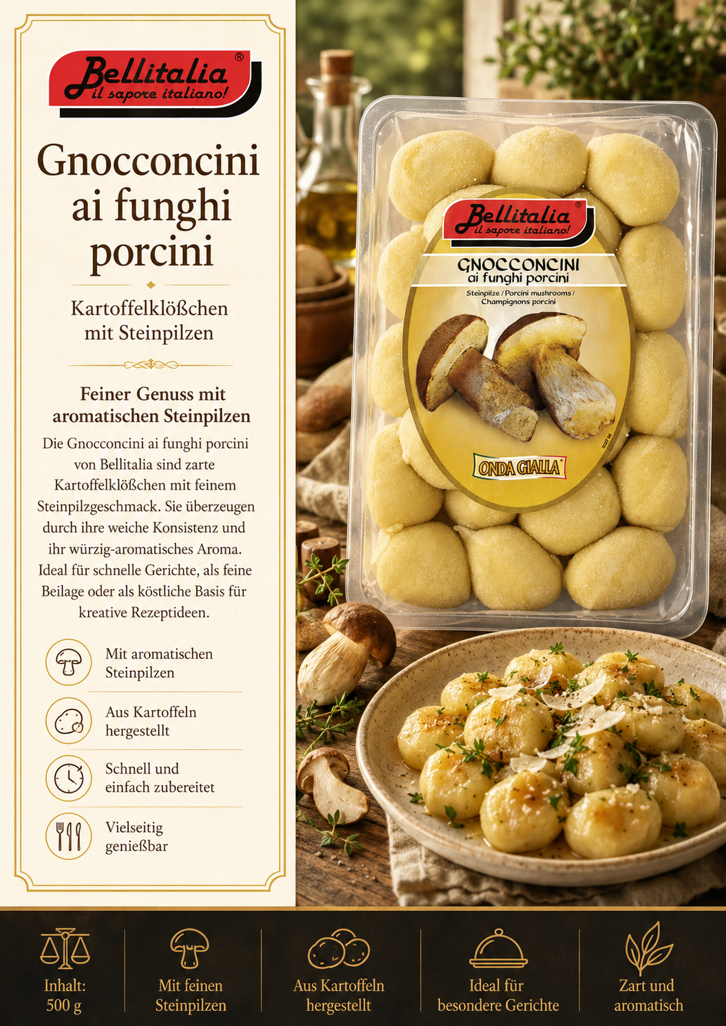gnocchi, porcini, kartoffelgnocchi, italienisch, knolle